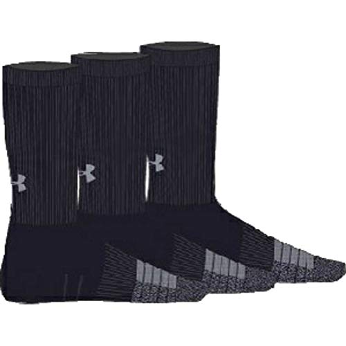 Under Armour UA Heatgear Crew Calcetines, Unisex, Negro (Black/Black/Steel), M