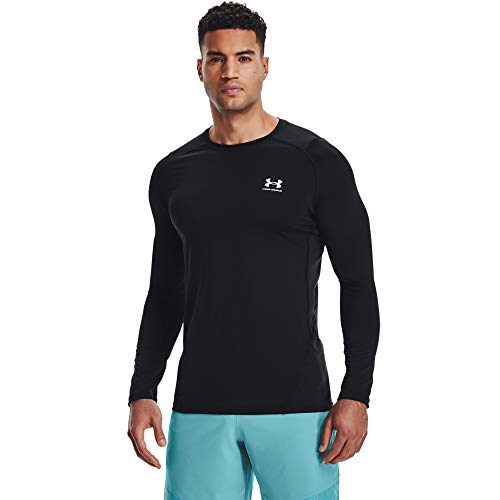 Under Armour UA HG Armour Fitted LS Camiseta de Manga Larga, Hombre, Negro (Black/White), L