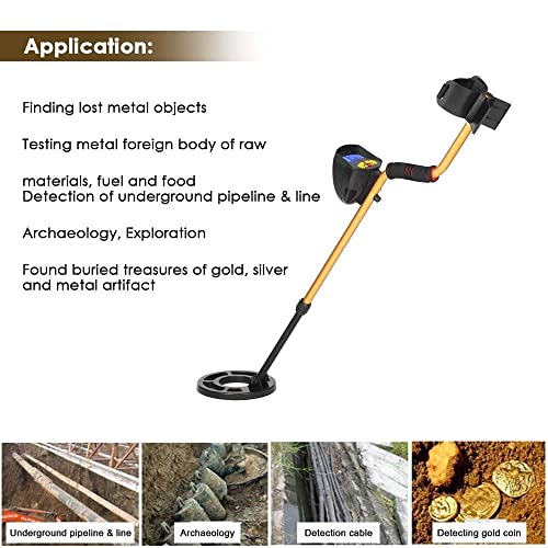 Underground Metal Detector with Waterproof Search Coil High Performance Audio Indicate LCD Display Adjustable Height Gold Digger Treasure Hunter Seeking Tool
