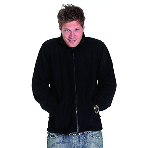 Uneek clothing UC601 - Chaqueta de forro polar con cremallera completa (380 g/m²), color negro - X grande