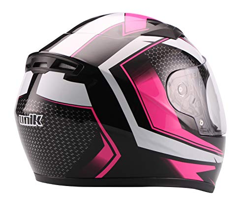 UNIK Cn-04 Kids Full Face Integral Helmet, Colour Casco, Infantil, Beep Rosa/Negro/Blanco, S