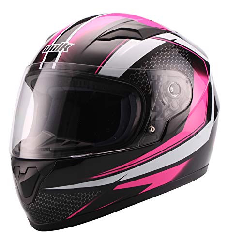 UNIK Cn-04 Kids Full Face Integral Helmet, Colour Casco, Infantil, Beep Rosa/Negro/Blanco, S