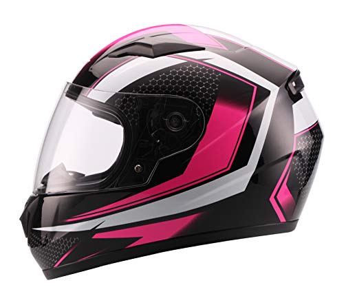 UNIK Cn-04 Kids Full Face Integral Helmet, Colour Casco, Infantil, Beep Rosa/Negro/Blanco, S