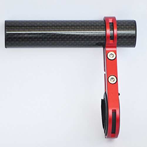 UPANBIKE Bicicleta Manillar Extensor Fibra de Carbon Aleación de Aluminio Abrazadera para Bicicleta velocímetro luz(una abrazadera/10cm,Rojo)