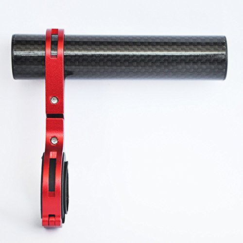 UPANBIKE Bicicleta Manillar Extensor Fibra de Carbon Aleación de Aluminio Abrazadera para Bicicleta velocímetro luz(una abrazadera/10cm,Rojo)