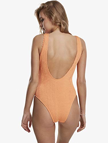 Urban Classics Crinkle High Leg Bañador, Naranja (Papaya), XS para Mujer