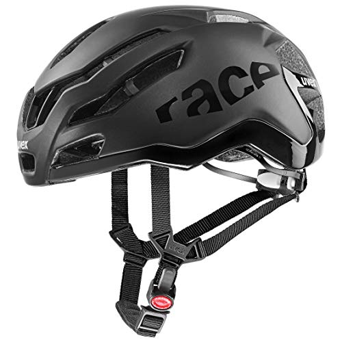 uvex Race 9 Casco de Bicicleta, Unisex-Adult, All Black Mat, 57-60 cm