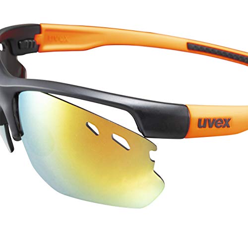 Uvex Sportstyle 115 Gafas de Deporte, S532057, Black Matt/Orange, One Size