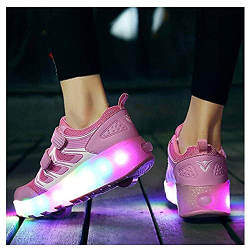 V-Do Zapatillas de Ruedas con Luces para niñas Patines de Ruedas Zapatos Transpirables Zapatillas con Ruedas