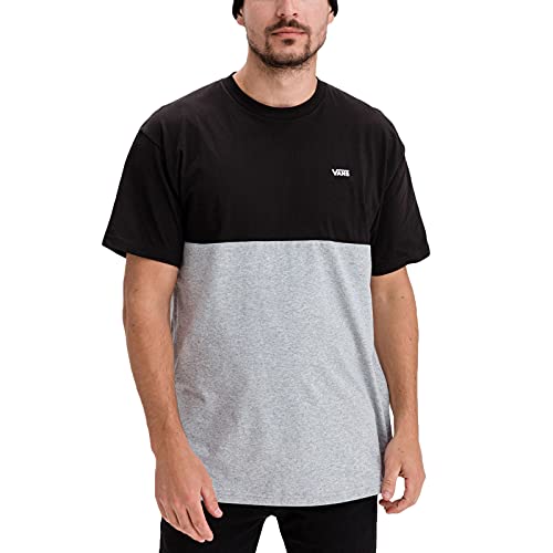 Vans Colorblock tee - Camiseta para Hombre , Negro (Black/athletic Heather), Large