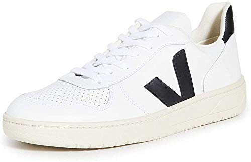 VEJA V-10 Zapatillas Moda Hombres Blanco/Negro - 44 - Zapatillas Bajas