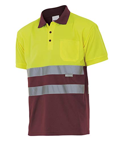 Velilla 173 20/0 XL - Polo bicolor Alta visibilidad Amarillo flúor Talla XL