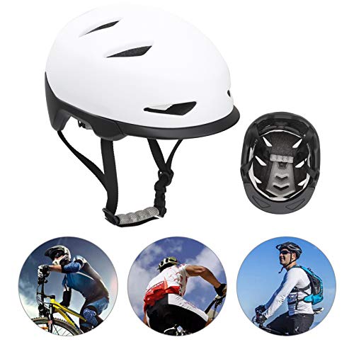 Venta Loca Casco de Bicicleta de Carretera, Casco de Escalada Casco de patín para Escalar para Patinaje sobre Hielo(White Black, L)