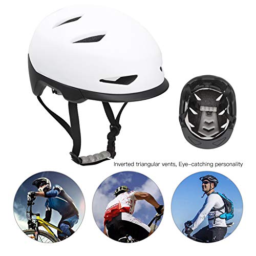 Venta Loca Casco de Bicicleta de Carretera, Casco de Escalada Casco de patín para Escalar para Patinaje sobre Hielo(White Black, L)