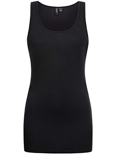 VERO MODA Damen VMMAXI My Soft Long Tank NOOS Top, Schwarz (Black), 36 (Herstellergröße: S)