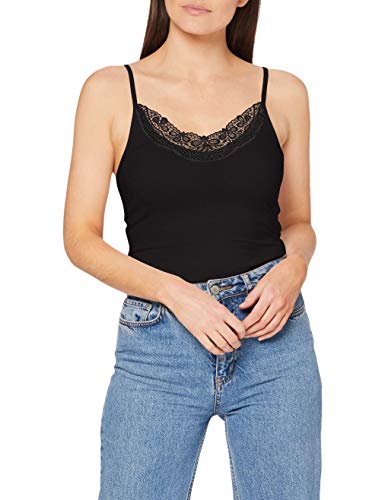 Vero Moda Vminge Lace Singlet Ga Noos Blusas, Negro, L para Mujer