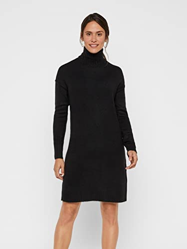 Vero Moda VMLUCI LS Rollneck Dress Noos Vestido, Negro, S para Mujer