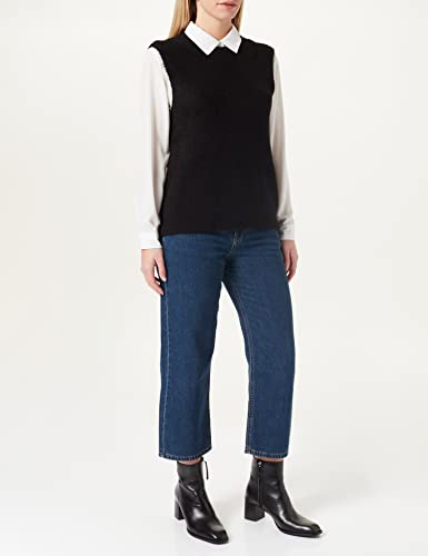 Vero Moda Vmolina SL Noos-Chaleco con Cuello Redondo suéteres, Negro, L para Mujer