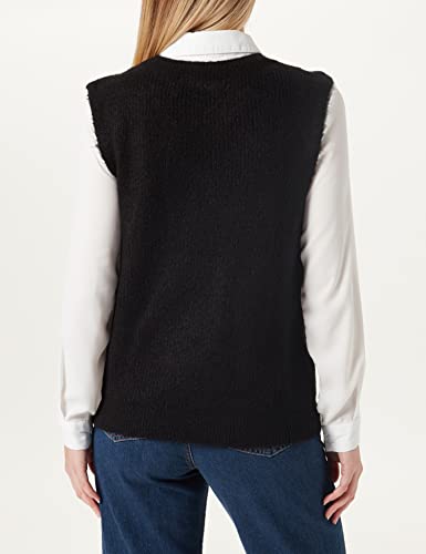Vero Moda Vmolina SL Noos-Chaleco con Cuello Redondo suéteres, Negro, L para Mujer