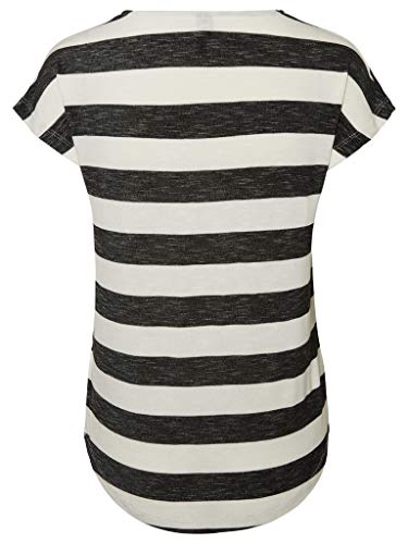 Vero Moda Vmwide Stripe S/l Top Noos Camiseta, Schwarze Und Weiße Streifen, Mujer