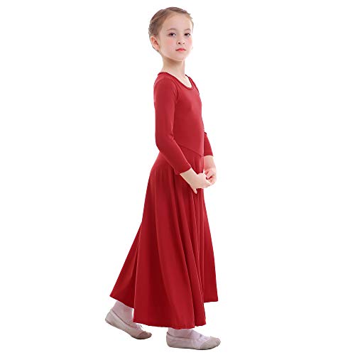Vestidos Mujer Casual Litúrgico Manga Larga Leotardo Gimnasia Vestido de Ballet Flamenco Maillot Niña Rojo 3-4 Años