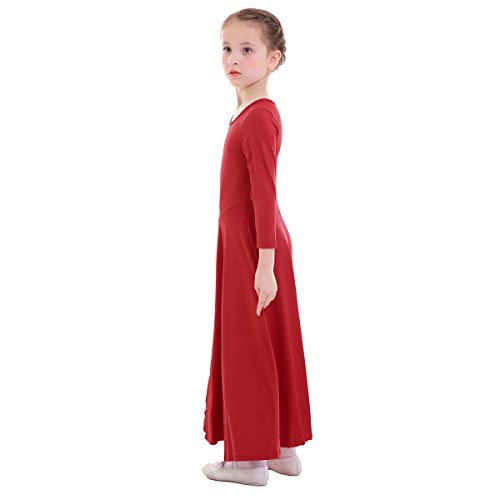 Vestidos Mujer Casual Litúrgico Manga Larga Leotardo Gimnasia Vestido de Ballet Flamenco Maillot Niña Rojo 3-4 Años