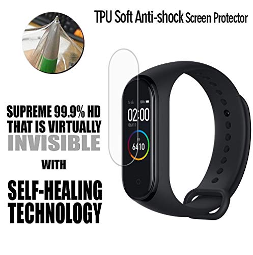 VGUARD 6 Piezas Protector de Pantalla para Xiaomi Mi Band 6 / Mi Band 6 NFC/Mi Band 5 / Mi Band 4 / Amazfit Band 5, [líquida Instalar] [No Burbujas] HD Transparente TPU Suave láminas Protectora