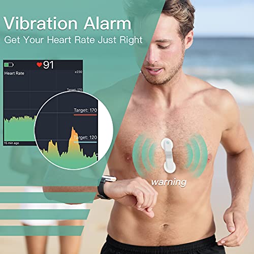 ViATOM Monitor de Ritmo Cardíaco Cinturón Torácico, Bluetooth ANT+, Monitor de ECG con Cojinetes de Ejercicio, Se Puede Usar sin Cables, Registrador de Frecuencia Cardíaca con la Alarma de Vibración