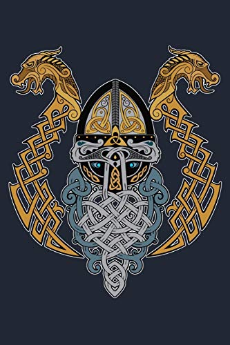 Viking Dragon Valknut Helmet Valhalla God Odin Beard: Viking Mythology Valhalla Odin & Valknut Lined Journal