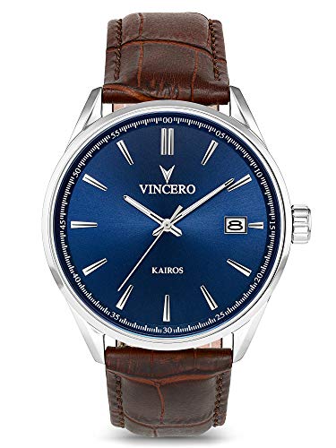 Vincero KAIR-BLUBR - Reloj de pulsera hombre, Cuero, color Marrón