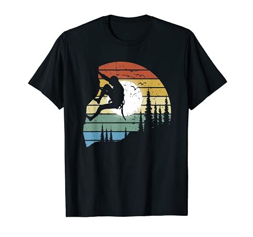 Vintage Climbing Boulder Montañismo Escalador Camiseta