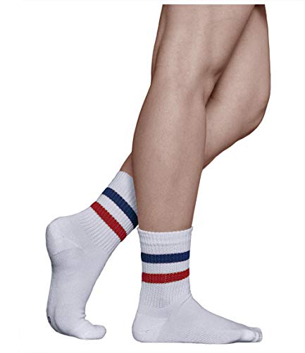 vitsocks Calcetines BAMBÚ Retro Deporte Extra Suave Mujer (3 PARES) Anti-Ampollas Tenis, 2x blanco 1x negro, 35-38