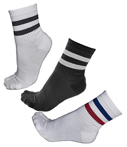 vitsocks Calcetines BAMBÚ Retro Deporte Extra Suave Mujer (3 PARES) Anti-Ampollas Tenis, 2x blanco 1x negro, 35-38