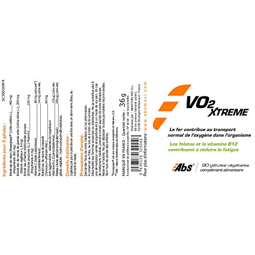 VO2 XTREME * 90 cápsulas * Rendimiento deportivo * Garantía de satisfacción o reembolso * Fabricado en Francia