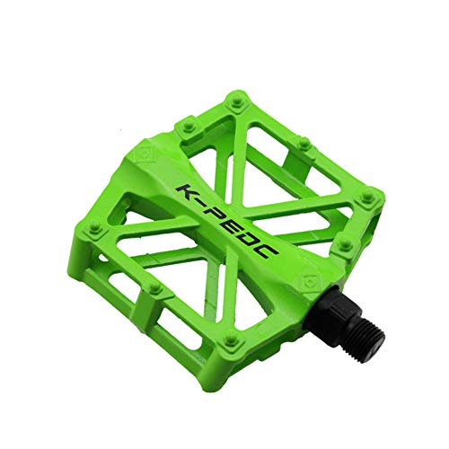 VOANZO Pedales de Bicicleta, Pedales de Bicicleta Pedales de Bicicleta de montaña duraderos Antideslizantes de Aluminio, Pedales de Bicicleta MTB BMX (Verde)