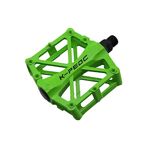 VOANZO Pedales de Bicicleta, Pedales de Bicicleta Pedales de Bicicleta de montaña duraderos Antideslizantes de Aluminio, Pedales de Bicicleta MTB BMX (Verde)