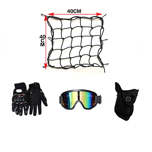 VOMI Casco Descenso Hombre, Negro/Rockstar - Adulto Casco Motocross Enduro MTB con Gafas/Máscara/Guantes/Red Elástica, Casco Cross Quad Off Road ATV Scooter,L