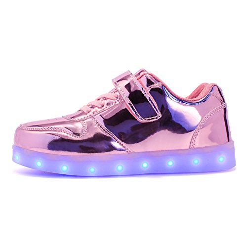 Voovix Kids Low-Top Led Light Up Shoes con Control Remoto Zapatos con Luces para niños y niñas(Rosa01,EU31/CN31)