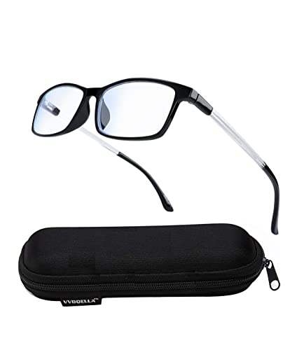 VVDQELLA Gafas Presbicia Hombre/Mujere Montura en TR90 Lentes Premium y Rectangular Anti Luz Azul Contra UV Gafas Lectura 2.25 para PC, Smartphone, TV, Ligeras y Durable