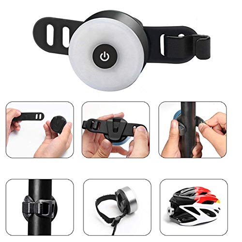 WASAGA Luz Trasera de Bicicleta, LED USB Recargable, Impermeable, Advertencia, 5 Modos, luz Trasera (Gris)