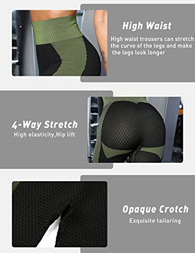 Wayleb Leggins Push Up Mujer Mallas Deporte Suave Leggins Deportivos Yoga Leggings Alta Cintura Elásticos Sin Costuras Mallas para Pilates Gimnasio