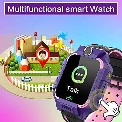 WAYNORER Reloj Inteligente para niños, Localizador de Seguimiento de LBS, Reloj Despertador, Chat de Voz, Juegos de Rompecabezas, SOS Anti-perdida Compatible con Android e iOS, Regalos para niños