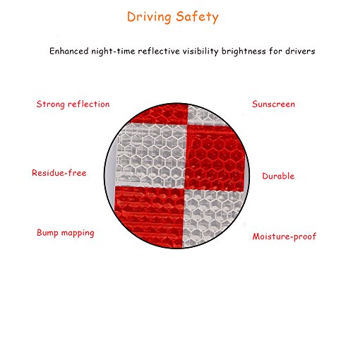 WeFoonLo 6M / 20ft Auto Car Cinta adhesiva reflectante Precaución de seguridad Pegatina de advertencia para automóviles, camiones, remolques
