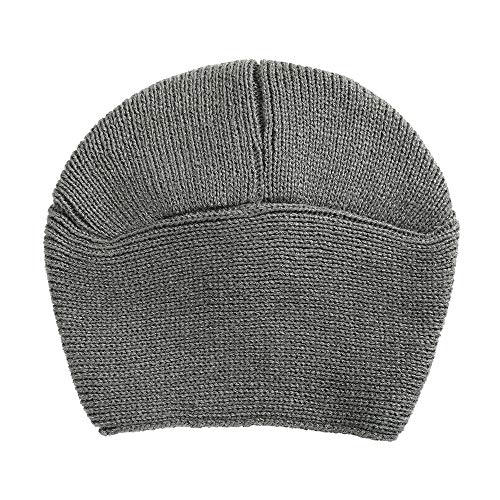 WELROG Gorro turbante de punto para mujer Gorra cruzada de invierno con cruzado para mujer Tapa de pila para el cáncer Pérdida de cabello con alopecia de quimioterapia (Gris oscuro)