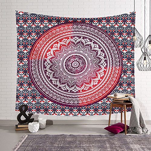 WERT Mandala Tapiz Bohemio Reina Sirena Cartel Hippie Colcha Arte Gitano Tapiz telón de Fondo Tela A3 130x150cm