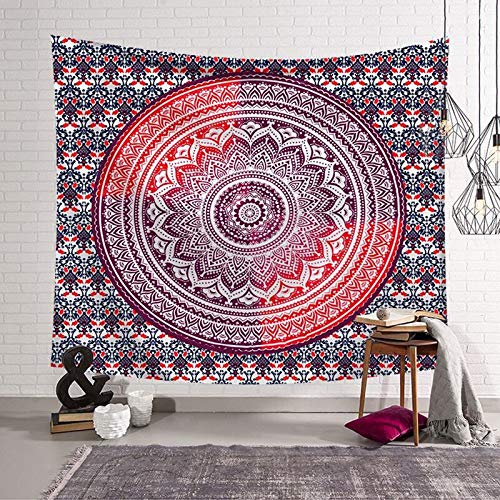 WERT Mandala Tapiz Bohemio Reina Sirena Cartel Hippie Colcha Arte Gitano Tapiz telón de Fondo Tela A3 130x150cm