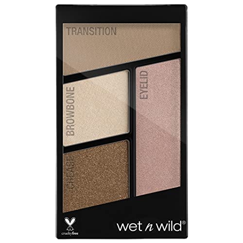 Wet n Wild - Color Icon Eyeshadow Quads - Pequeña Paleta de Sombras de Ojos Vegan con una Mezcla de Sombras Brillantes y Mates, de Larga Duración y Fáciles de Mezclar - Walking On Eggshells