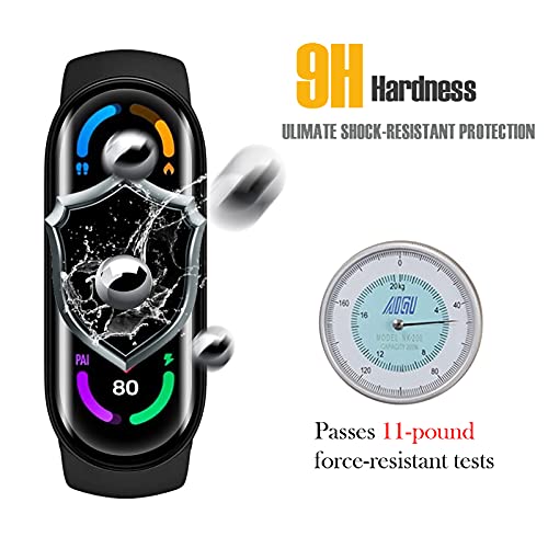 WFTE [2-Pack Protector de Pantalla para Xiaomi Mi Band 6,Cobertura máxima,9H Dureza,Huellas Dactilares Libre,Sin Burbujas,Cristal Templado Protector de Pantalla Xiaomi Mi Smart Band 6 NFC(Black)