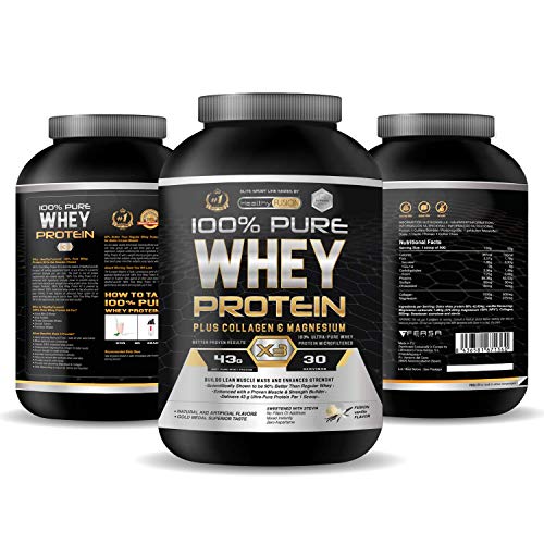 Whey Protein | Proteina whey pura con colágeno + magnesio | Mejora tus entrenamientos | Protege y aumenta la masa muscular | 1000g de proteína (Vainilla)