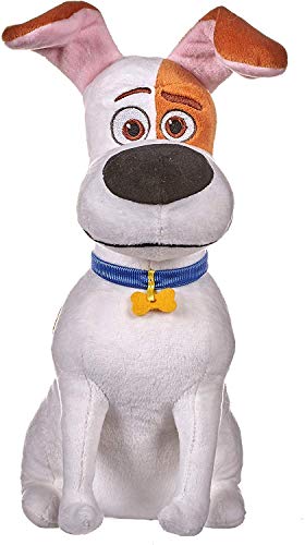 Whitehouse Leisure International Ltd. Mascotas (The Secret Life of Pets 2) - Peluche MAX, Perro Blanco con Manchas Marrones 29 cms. - Calidad Super Soft - Precio por Modelo (Sentado).